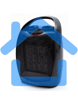 Тепловентилятор Neoclima PTC-07, черный, 750/1500 Вт, 20 м2, термостат