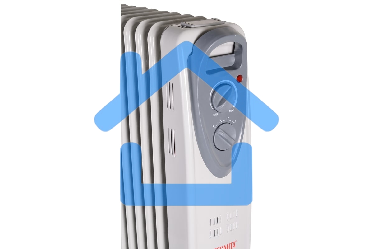 Обогреватель масляный Ресанта ОМ- 9Н (9 секций), белый, 2000 Вт, 20 м2, термостат 67/3/8