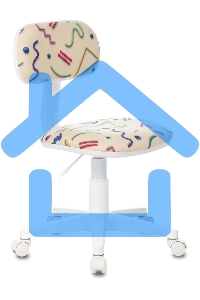 Кресло детское Бюрократ CH-W201NX Sticks 02 песочный, крестовина пластик, пластик белый