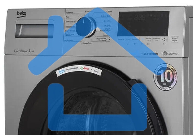 Стиральная машина Beko WSPE7H616S cеребристый, загрузка фронтальная 7,5 кг, 1200 об/мин., класс: А