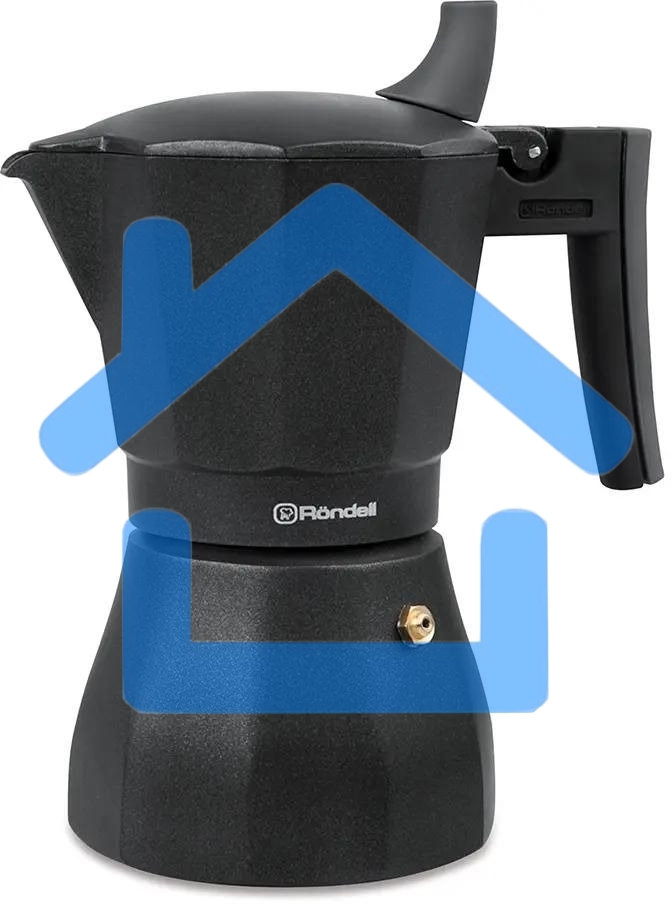 Кофеварка гейзерная Rondell Kafferro RDA-994, 0.45л, алюминий, черный