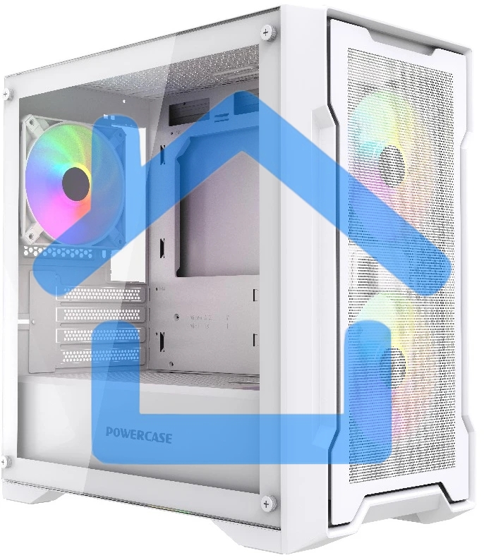 Компьютерный корпус Powercase Mistral Micro X3W ARGB, Tempered Glass, 3x 120мм ARGB PWM Fan, белый, mATX (CMMXW-A3)