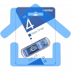 Флешка USB Smartbuy 4 Gb USB <USB 2.0> Glossy series Blue (SB4 GbGS-B)