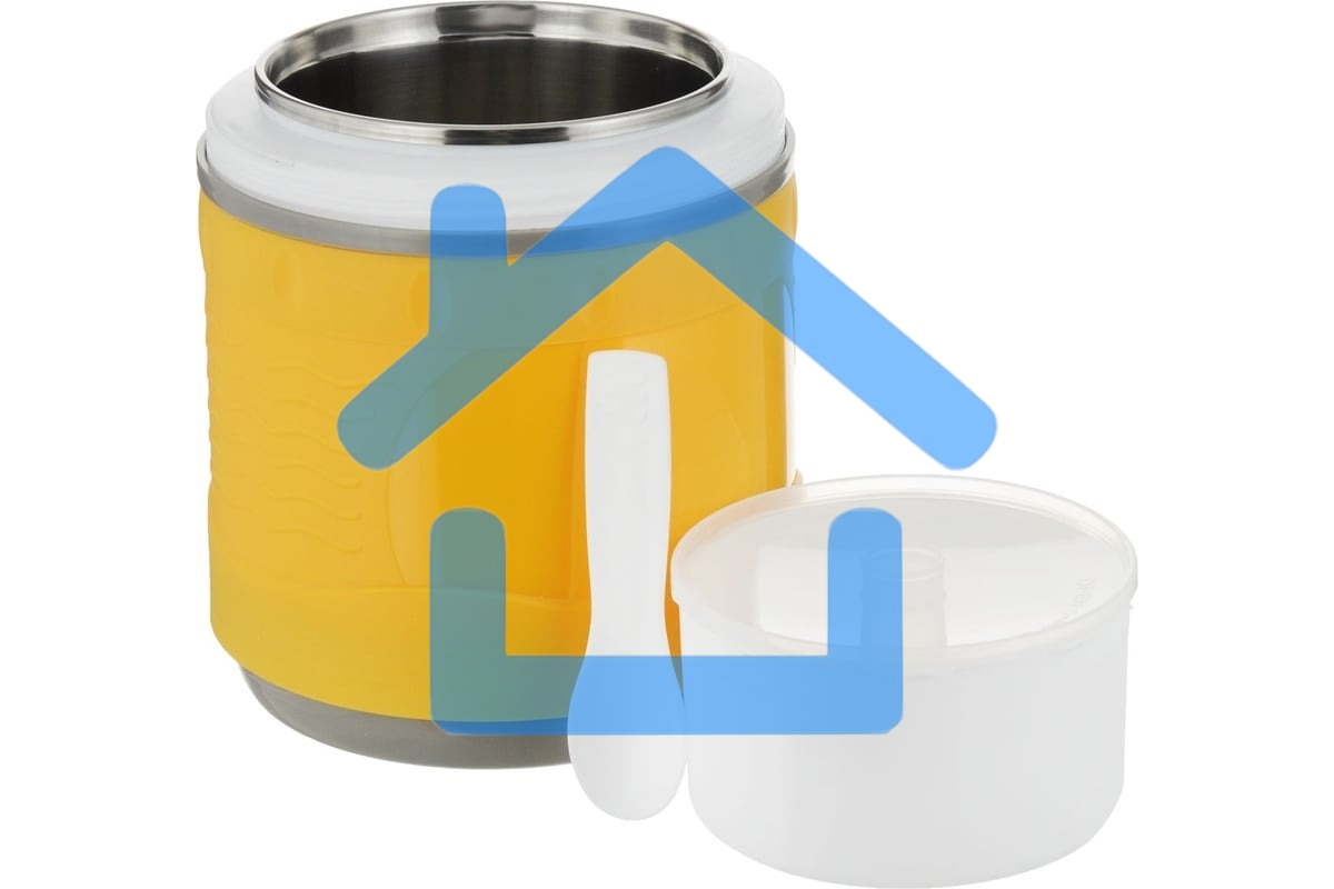 Термос Diolex DXС-1200-2Y 1200 мл, желтый/оранжевый, пищевой пластик с колбой из нерж. стали