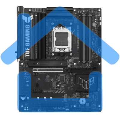 Материнская плата ASUS TUF GAMING B650-E WIFI, AM5, AMD B650, 4xDDR5, 4xSATA, 3xM.2, 1xPCIe 4.0 x16, 1xPCIe 4.0 x16, 1xPCIe x1, 1xDP, 1xHDMI, 1x2.5Gb LAN, Wi-Fi 6E, Bluetooth 5.3, 2xUSB-C (1x10Gbps, 1x20Gbps), 3xUSB-A 5Gbps, 2xUSB-A 10Gbps, 3xUSB-A 2.0, 5