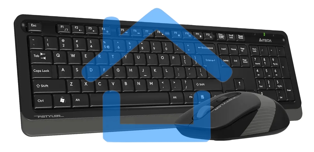 Клавиатура + мышь A4Tech Fstyler FG1010S клав:черный/серый мышь:черный/серый USB беспроводная Multimedia (FG1010S GREY)