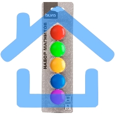 Магнит Buro для досок пластик ассорти d30мм круглый (упаковка: 5шт)