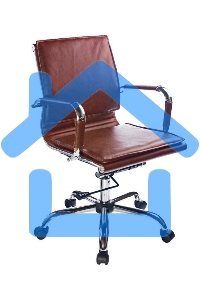 Кресло руководителя Бюрократ CH-993-Low/Brown коричневый, низкая спинка, искусственная кожа, крестовина хромированная