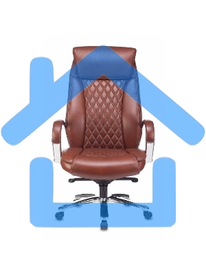 Кресло руководителя Бюрократ T-9924SL светло-коричневый Leather Eichel, кожа, крестовина металл хром