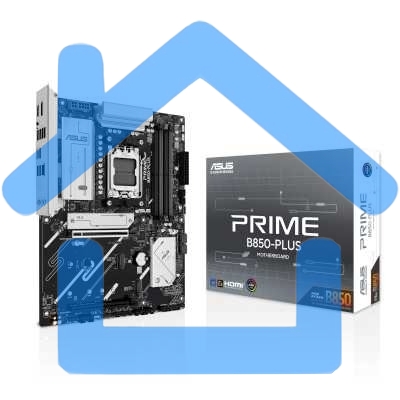 Материнская плата ASUS PRIME B850-PLUS, AM5, AMD B850, 4xDDR5, 4xSATA, 3xM.2, 1xPCIe 5.0 x16, 1xPCIe 4.0 x16, 1xDP, 1xHDMI, 1x2.5Gb LAN, 4xUSB-A 10Gbps, 1xUSB-C 10Gbps, 2xUSB-A 5Gbps, 2xUSB-A 2.0, 3x3.5 мм, 7.1, ATX