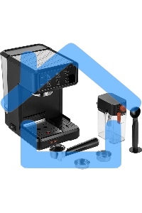 Кофеварка рожковая Kitfort КТ-7554 черный, исп. кофе - молотый, 1 л, 1350 Вт, 20 Бар