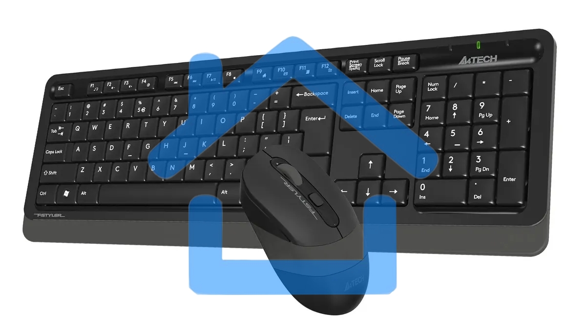 Клавиатура + мышь A4Tech Fstyler FG1010S клав:черный/серый мышь:черный/серый USB беспроводная Multimedia (FG1010S GREY)