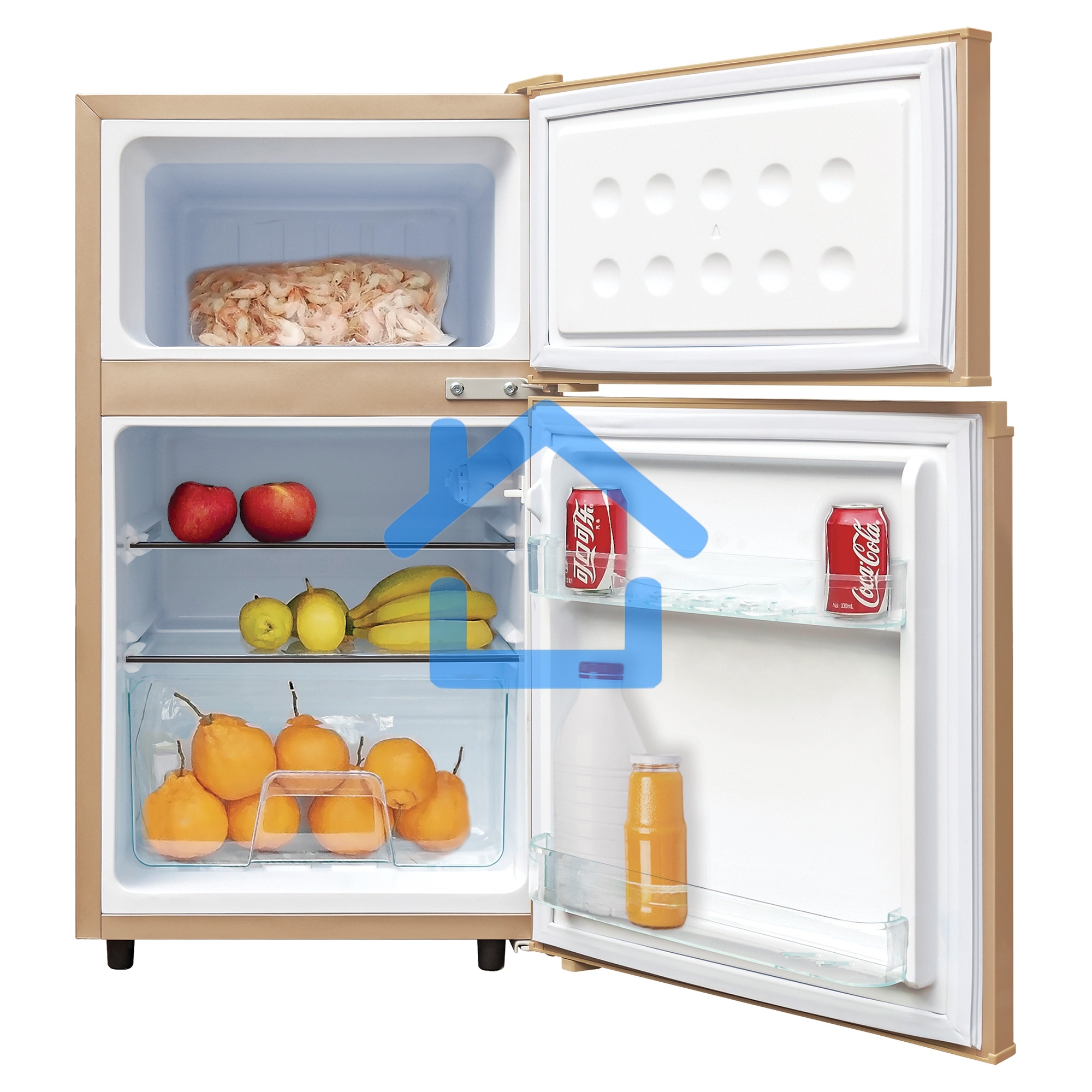 Холодильник BBK RF-099 бежевый двухкамерный 65/33л морозилка сверху, ручное