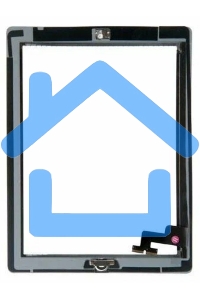 Сенсорное стекло (тачскрин) для iPad 2 (A1395, A1396, A1397), белое с кнопкой OEM