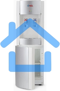 Кулер для воды LD-AEL-28c, напольный, НАГРЕВ/ОХЛАЖДЕНИЕ ЭЛЕКТРОННОЕ, шкафчик 10 л, 2 крана, белый/серебристый, 00257