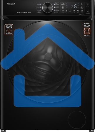 Стиральная машина Weissgauff WM 59411 Direct Drive Inverter Steam Matt Black черная, загрузка фронтальная 11кг, 1400 об/мин., класс: A+++