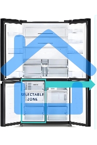 Холодильник Hitachi R-WB720PUC1 GCK черный трехкамерный 357/103л морозилка снизу, No Frost, Side by Side