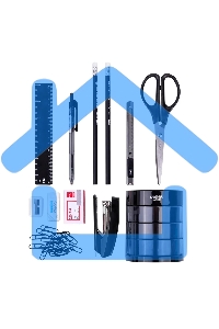 Настольный набор Deli E38253 (12 предметов) пластик, черный