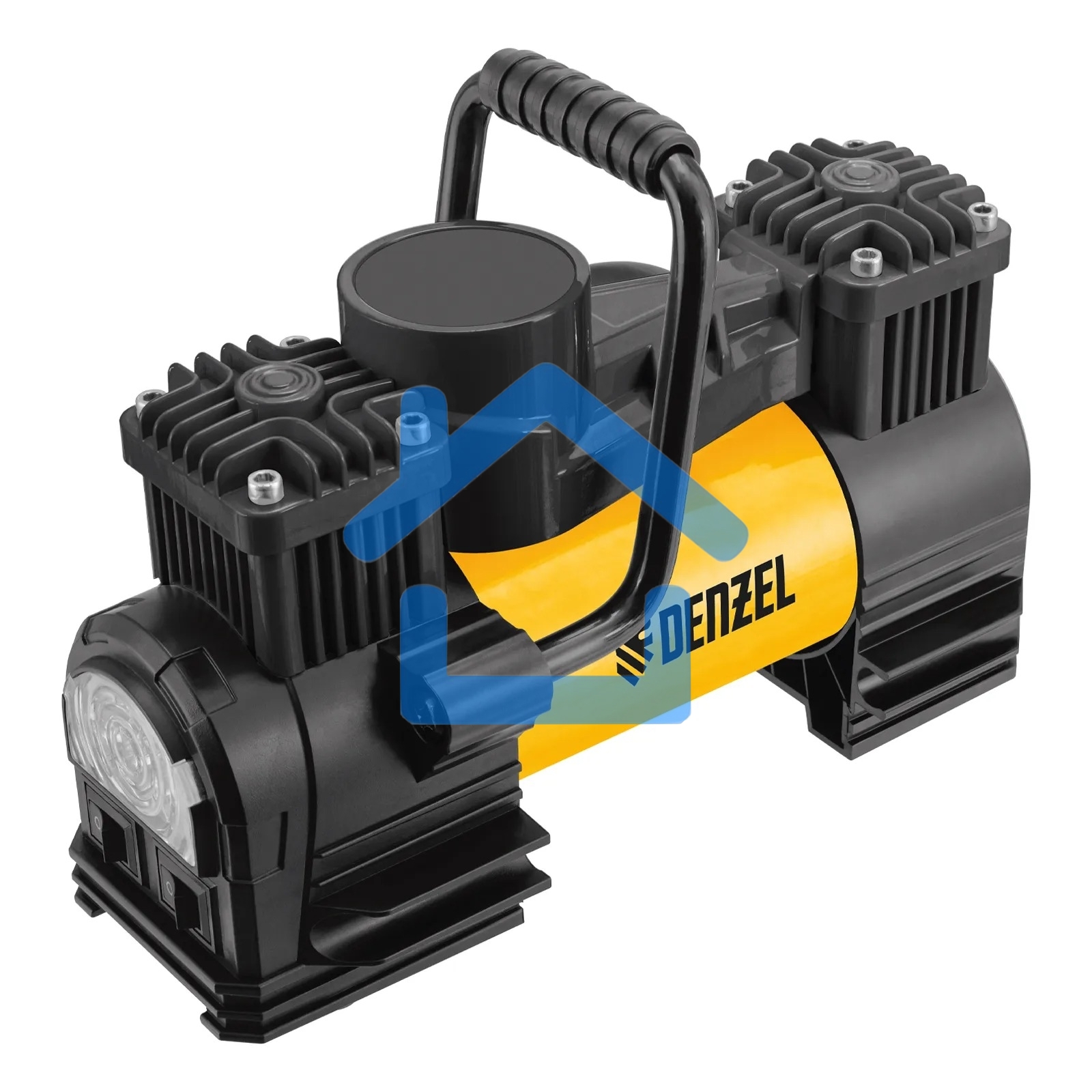 Компрессор автомобильный Denzel AC-75, 12 В, 10 атм., 75 л/мин, LED