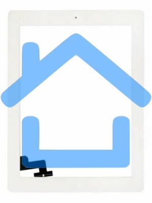 Сенсорное стекло (тачскрин) для iPad 2 (A1395, A1396, A1397), белое с кнопкой OEM