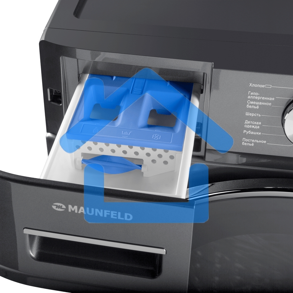 Стиральная машина Maunfeld MFWM127ISB02 графит, загрузка фронтальная 7кг, 1200 об/мин., класс: A+++