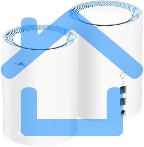 Бесшовный Mesh роутер Cudy M1200 (M1200 2-PACK) AC1200 Wi-Fi белый (упак.:2шт)