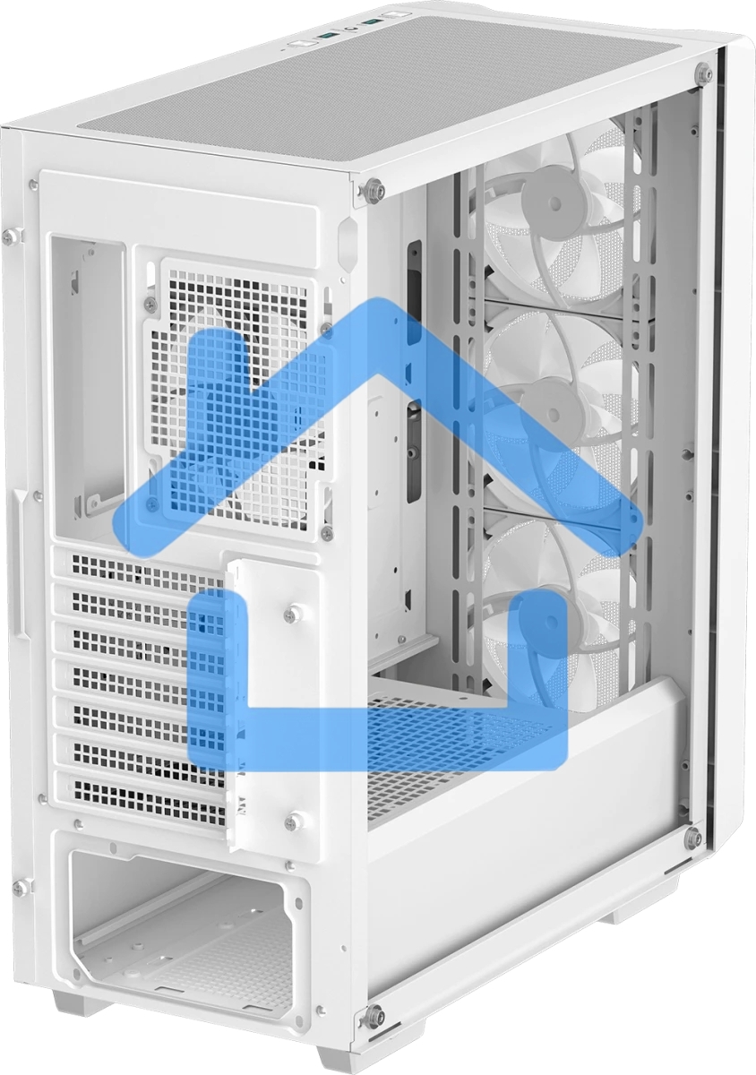 Компьютерный корпус Deepcool CC560 MESH V2 WH без БП, боковое окно (закаленное стекло), 3x120мм ARGB LED вентилятор спереди и 1x120мм ARGB LED вентилятор сзади, белый, ATX