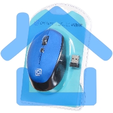 Мышь беспроводная Oklick 488MW синий/черный, 1600 dpi, радиоканал, USB, кнопки - 4