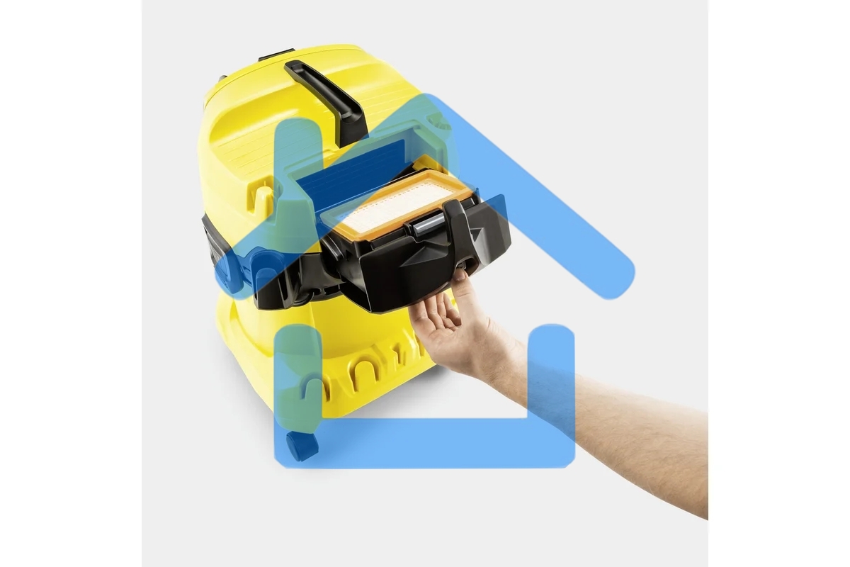 Строительный пылесос Karcher WD 4 P V-20/5/22 желтый, 1000 Вт, уборка сухая/сбор воды/выдув, пылесборник мешок/контейнер, 20 л