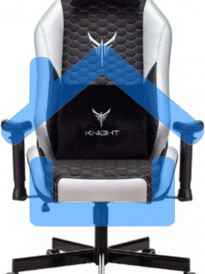 Кресло игровое Knight Neon черный/серебряный соты эко.кожа с подголов. крестовина металл