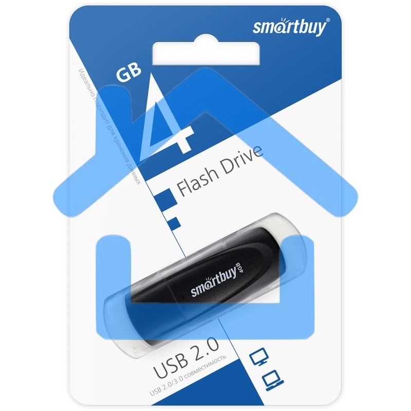 Флешка USB R/W SmartBuy R/W Scout Black (SB004Gb2SCK), 4Gb, USB 2.0, R/W 10/7, черный