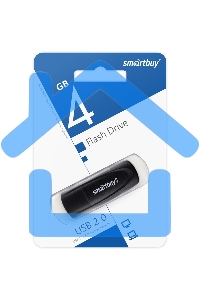 Флешка USB Smartbuy R/W Scout Black (SB004 Gb2SCK), 4 Gb, USB 2.0, R/W 10/7, черный