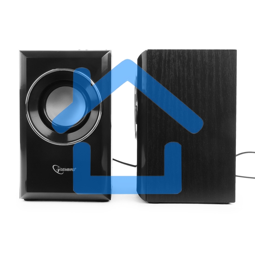 Акустическая система Gembird SPK-204, черный МДФ,2х3 Вт, регулятор громкости, USB