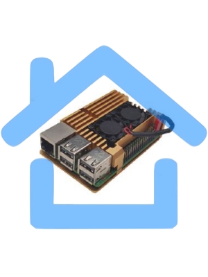 Корпус ACD RA504 Gold Metal Aluminum Case with Double Fans for Raspberry Pi 4B