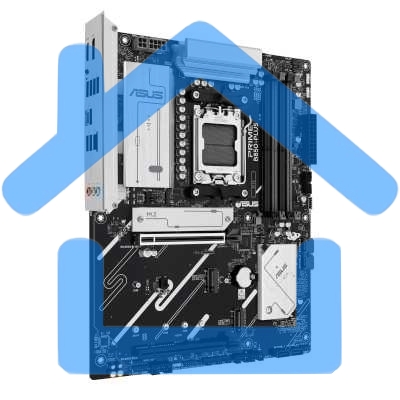 Материнская плата ASUS PRIME B850-PLUS, AM5, AMD B850, 4xDDR5, 4xSATA, 3xM.2, 1xPCIe 5.0 x16, 1xPCIe 4.0 x16, 1xDP, 1xHDMI, 1x2.5Gb LAN, 4xUSB-A 10Gbps, 1xUSB-C 10Gbps, 2xUSB-A 5Gbps, 2xUSB-A 2.0, 3x3.5 мм, 7.1, ATX