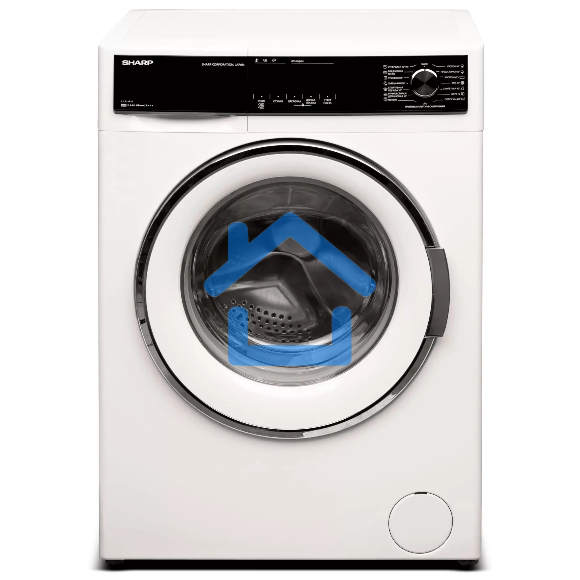 Стиральная машина Sharp ES814RW белый, загрузка фронтальная 8 кг, 1400 об/мин, класс: A+++