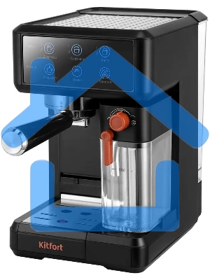 Кофеварка рожковая Kitfort КТ-7554 черный, исп. кофе - молотый, 1 л, 1350 Вт, 20 Бар