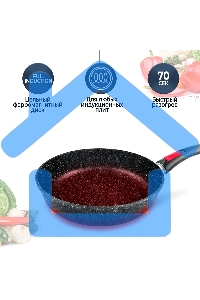 Сковорода 24 литая Индукция Гранит с/р НМП