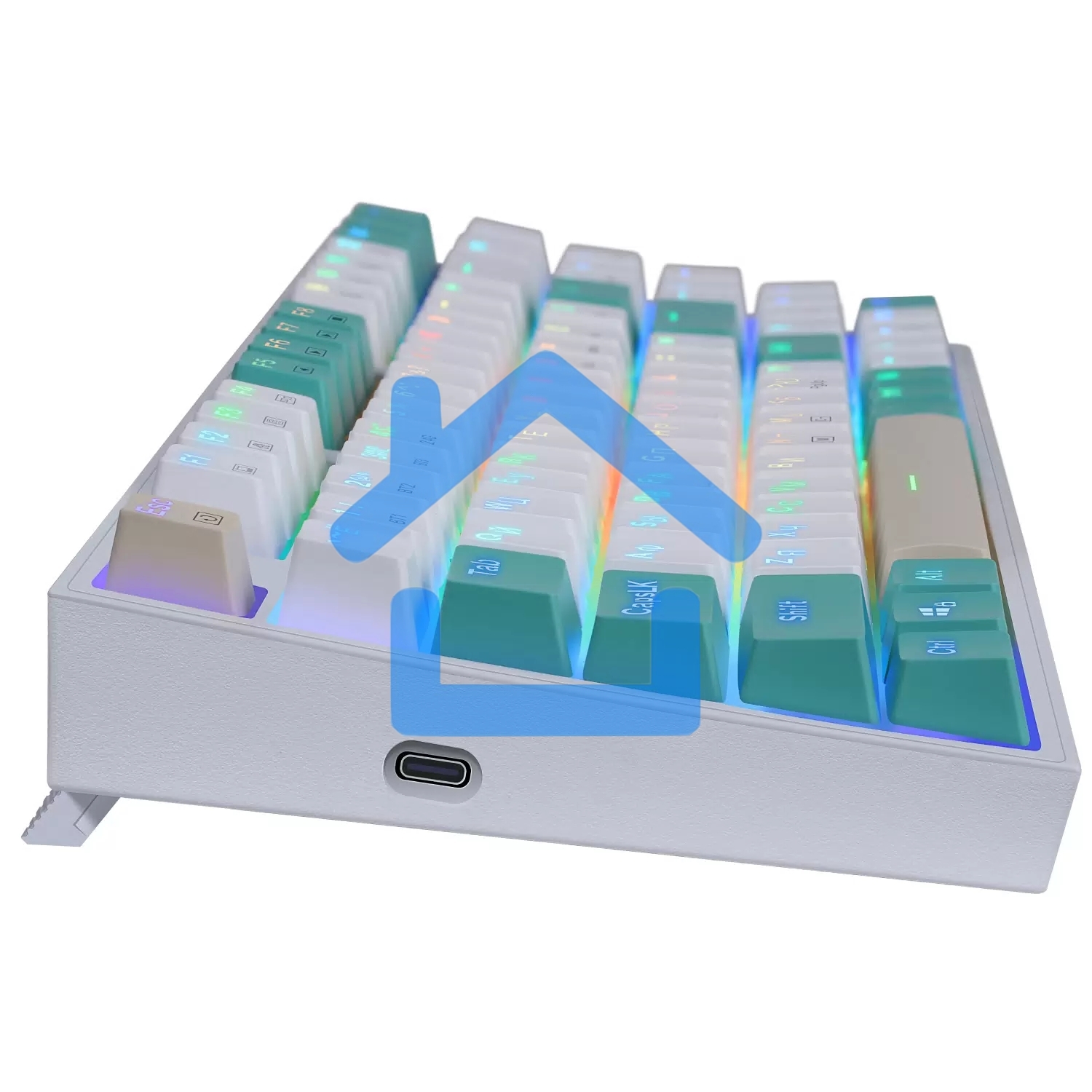 Клавиатура беспроводная Defender REDRAGON VEIGAR USB, Bluetooth/Радиоканал, бело-голубая