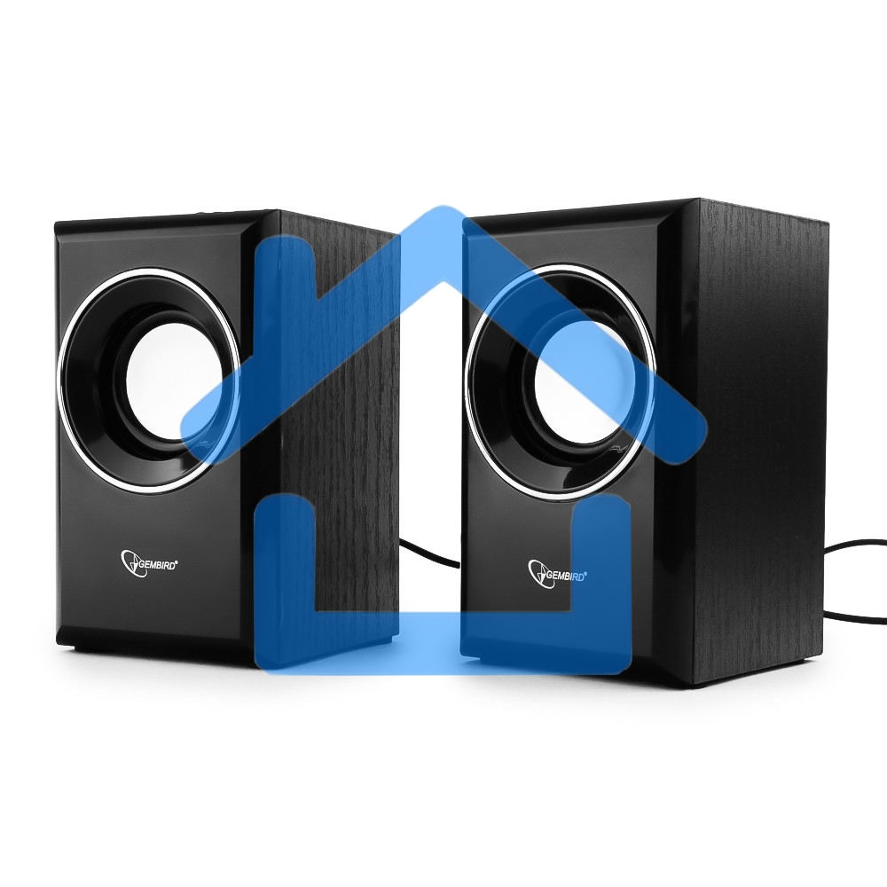 Акустическая система Gembird SPK-204, черный МДФ,2х3 Вт, регулятор громкости, USB