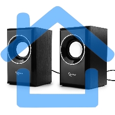 Акустическая система Gembird SPK-204, черный МДФ,2х3 Вт, регулятор громкости, USB