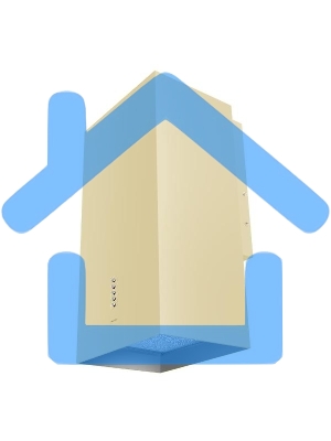 Вытяжка пристенная островная Maunfeld Bath 401 бежевая, 40 см, 1150 куб. м/ч, 52 дБ