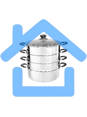 Мантоварка-пароварка WEBBER BE-082 7 л, 24 см, нержавеющая сталь, с крышкой, 4 ярусная