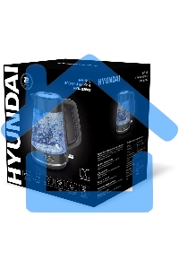 Чайник электрический Hyundai HYK-G3503 1.7л. 2200Вт черный/серебристый (корпус: стекло)