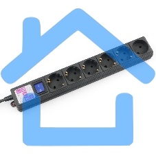 Сетевой фильтр PC черный 5м 6 р 16А_SPG6-B5M