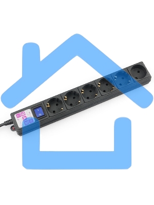 Сетевой фильтр PC черный 5м 6 р 16А_SPG6-B5M