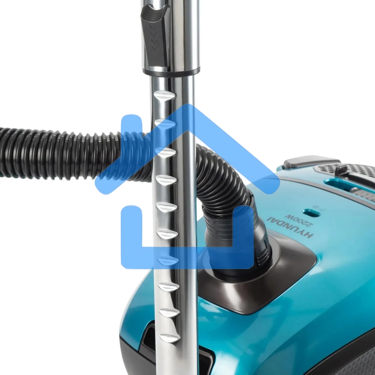 Пылесос Hyundai HYV-B4990 бирюзовый/черный, 400/2220 Вт, уборка сухая, пылесборник мешок, 2.5 л (в компл.:1мешок)