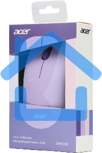 Мышь беспроводная Acer OMR205 фиолетовый, 1200 dpi, радиоканал, USB, кнопки - 3