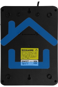 Источник бесперебойного питания SMARTWATT UPS SAFE PRO LCD 800 черный 800/480 ВА/Вт, напольный/настенный, линейно-интерактивный, LCD дисплей, Shuko CEE7/4 - 8 шт. (4 шт. с резервным питанием, 4 шт. - сетевой фильтр)