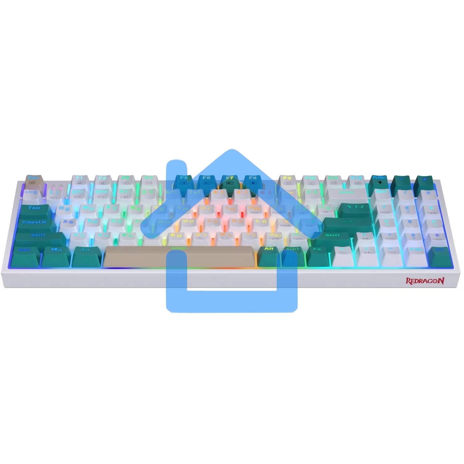 Клавиатура беспроводная Defender REDRAGON VEIGAR USB, Bluetooth/Радиоканал, бело-голубая